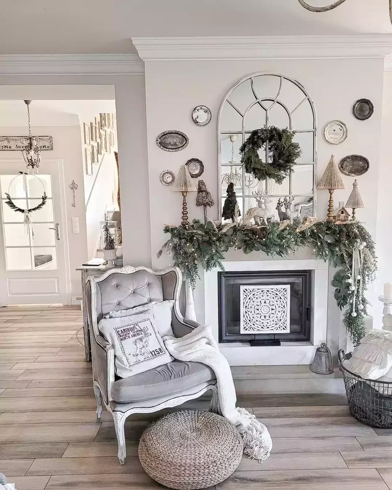 34 Cozy Farmhouse Fireplace Designs to Transform Your Room 5 Try Neutral Christmas Decor