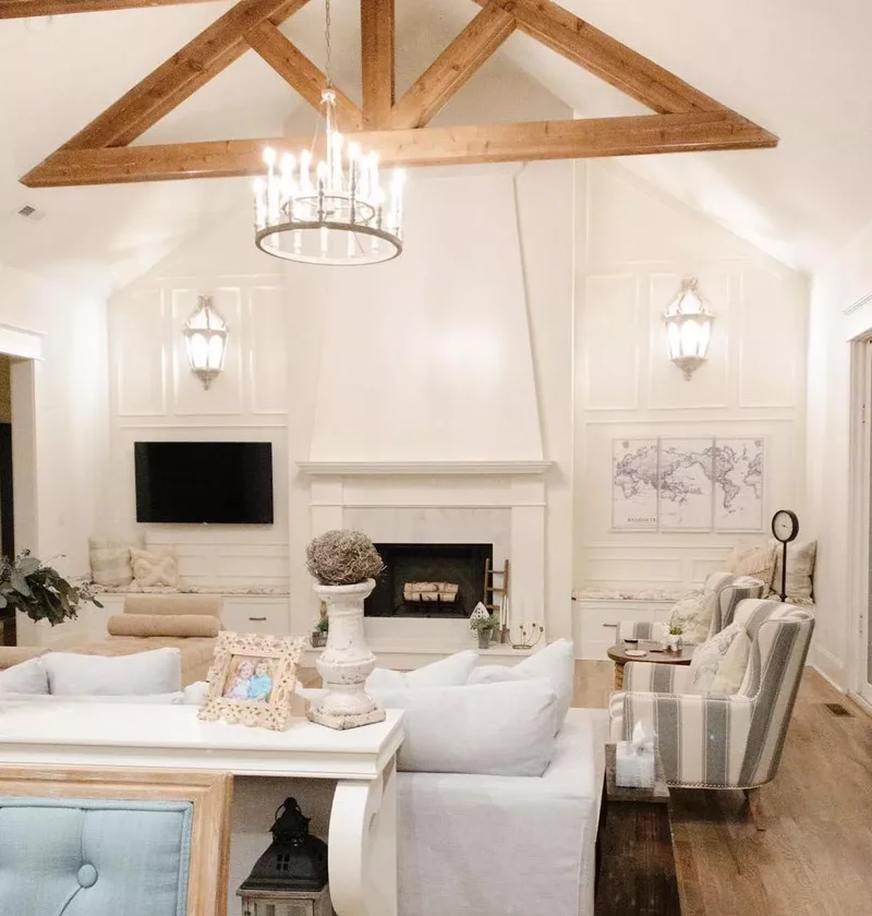 40 Cozy and Inviting Country Living Room Design Ideas 2 Try Picture Frame Molding