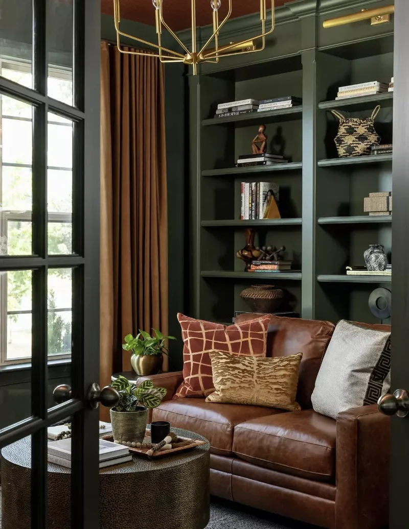 30 Dark Brown Couch Living Room Designs You'll Love 20 Try Some Deep Gold and Rust
