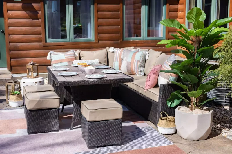 20 Patio Furniture Ideas That Transform Your Outdoor Space 15 Try Stools in Lieu of Chairs