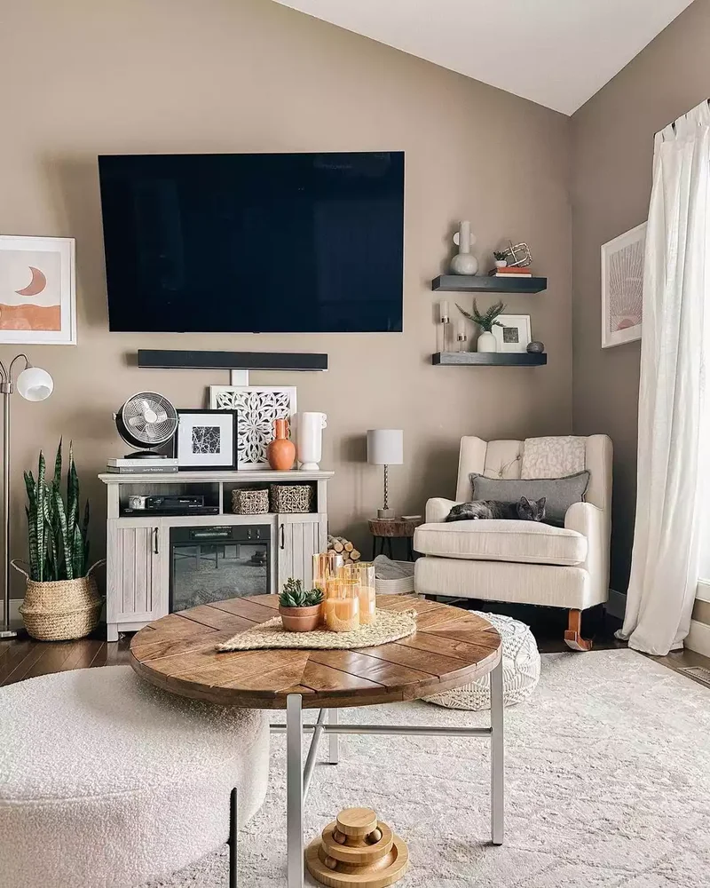 22 Beautiful Farmhouse TV Stand Styling Ideas You'll Love 15 Try Textured Wood Carvings