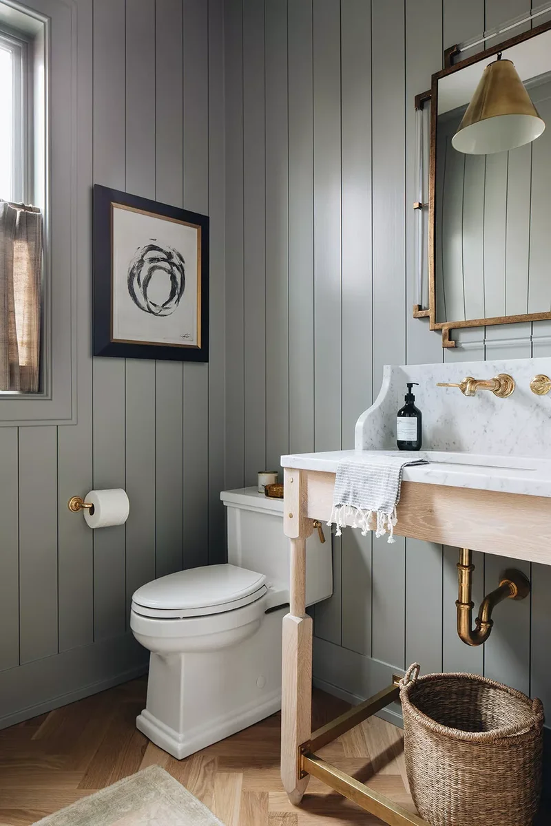 43 Beautiful Powder Room Ideas to Transform Your Half Bath 13 Try Vertical Shiplap