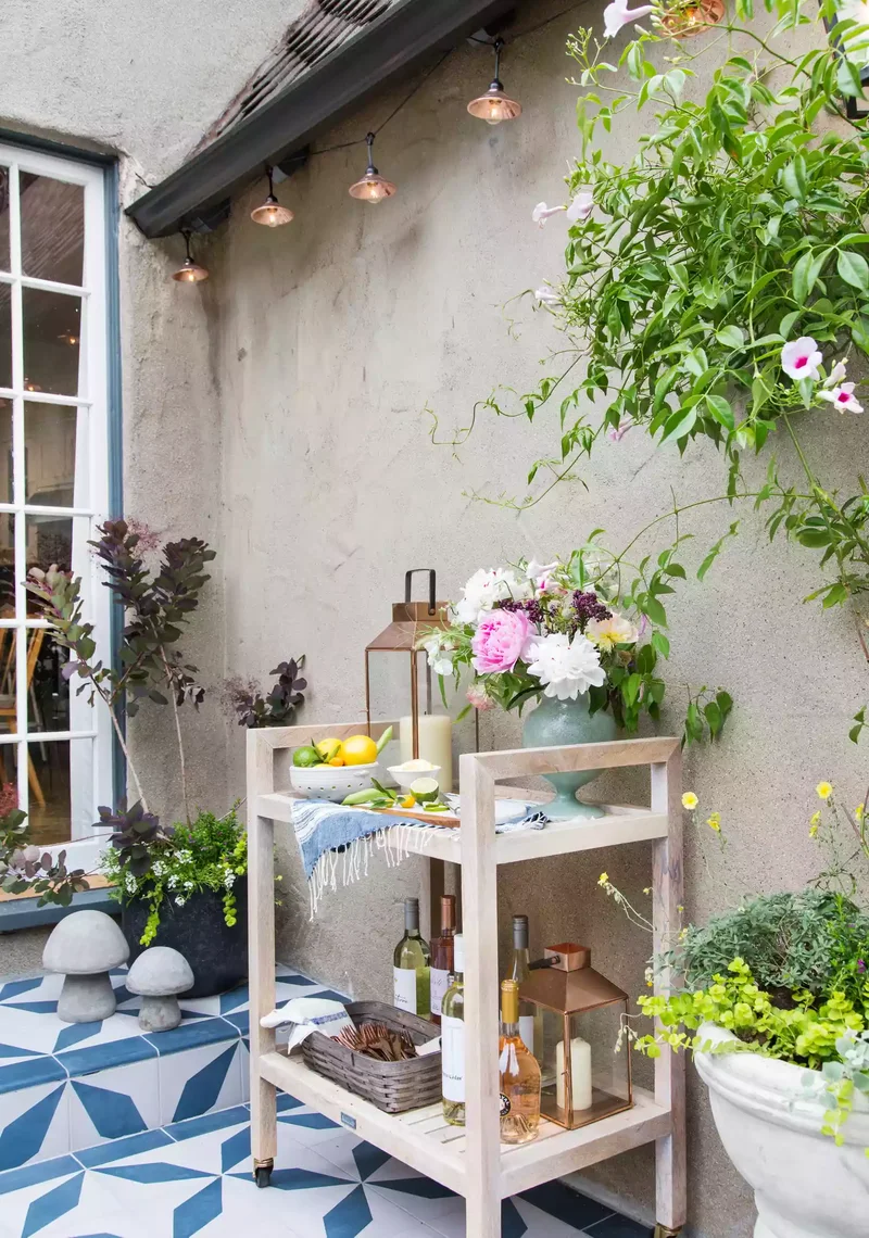 57 Stunning Garden Decor Ideas to Transform Your Outdoor Space 54 Try a Bar Cart