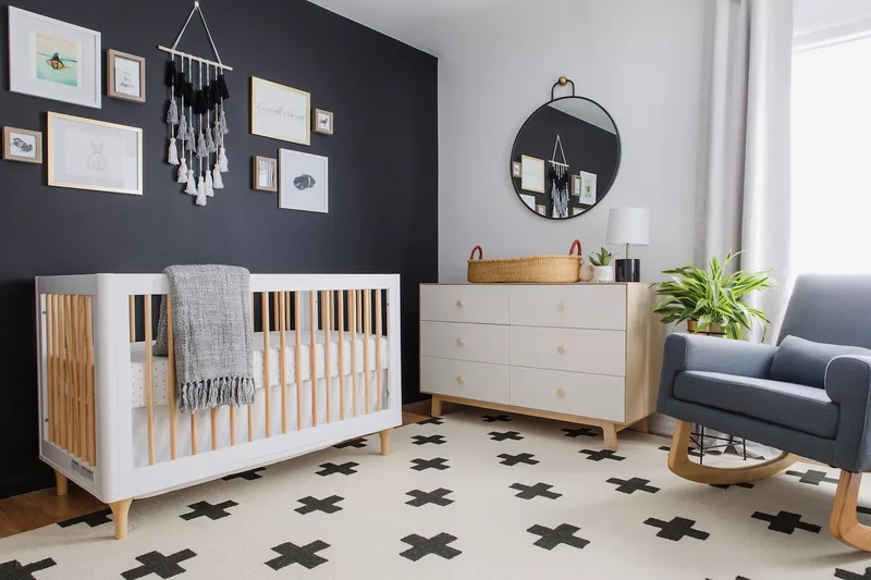 43 Nursery Design Ideas for a Charming Baby Room Space 37 Try a Black Accent Wall