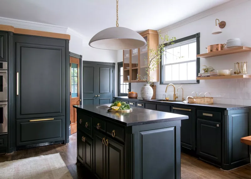 39 Green Kitchen Design Ideas That Never Go Out of Style 5 Try a Blue-Green Shade
