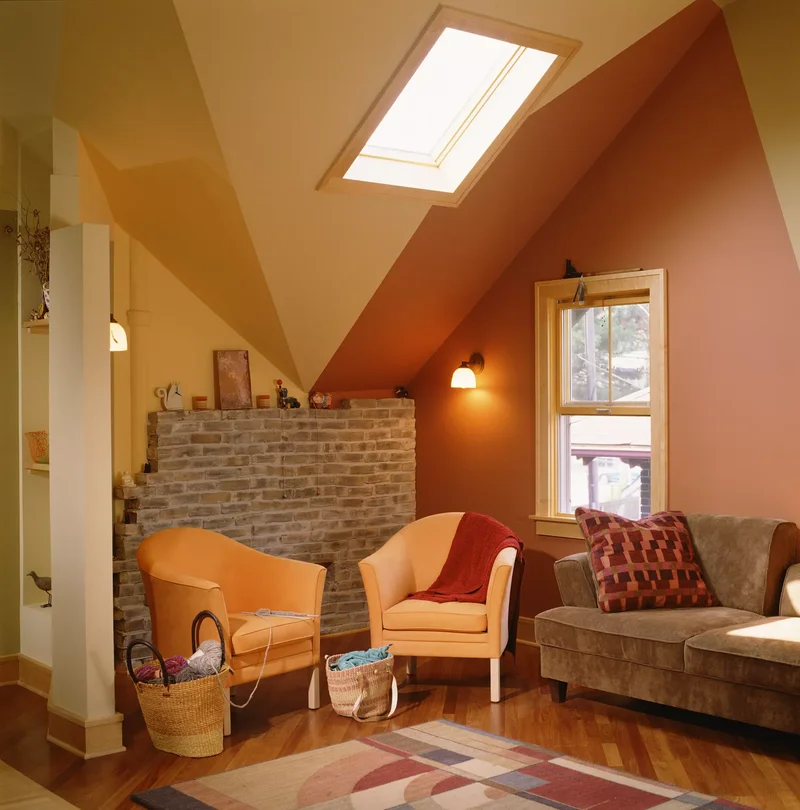 30 Stunning Vaulted Ceiling Designs That Create Drama 1 Try a Color Block Paint Design