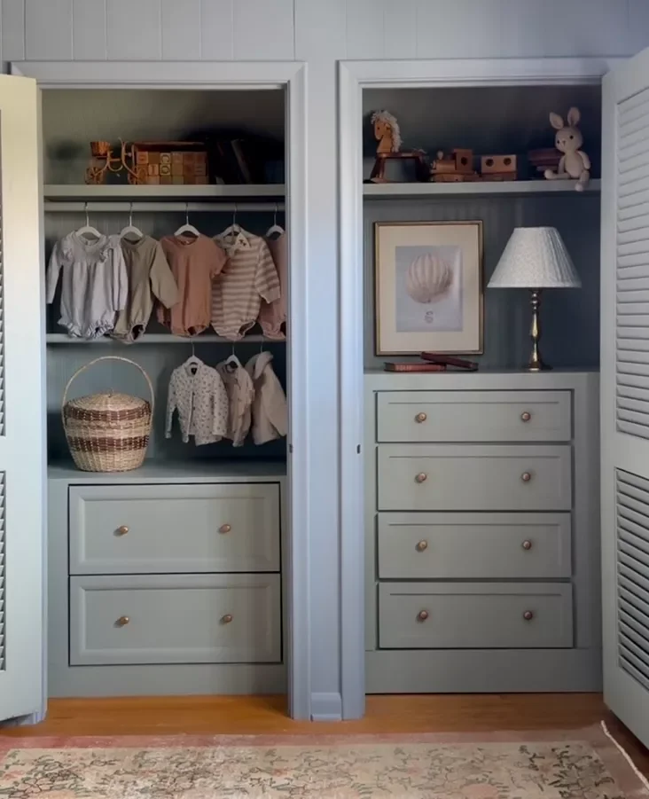 12 Beautiful Reach-In Closet Ideas for Your Next Makeover 10 Try a Color-Drenched Look