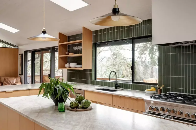 39 Green Kitchen Design Ideas That Never Go Out of Style 39 Try a Full-Wall Backsplash