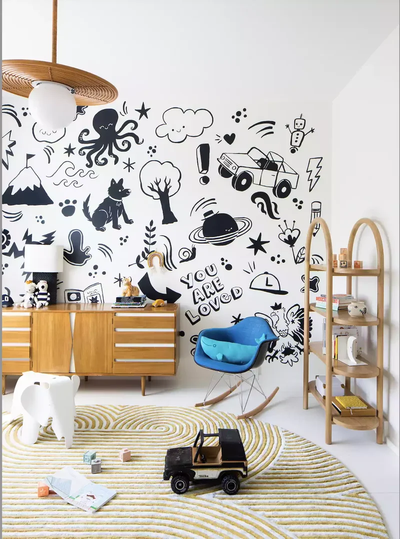 22 Bold and Playful Paint Ideas for Your Kids' Bedroom 4 Try a Kid-Friendly Mural