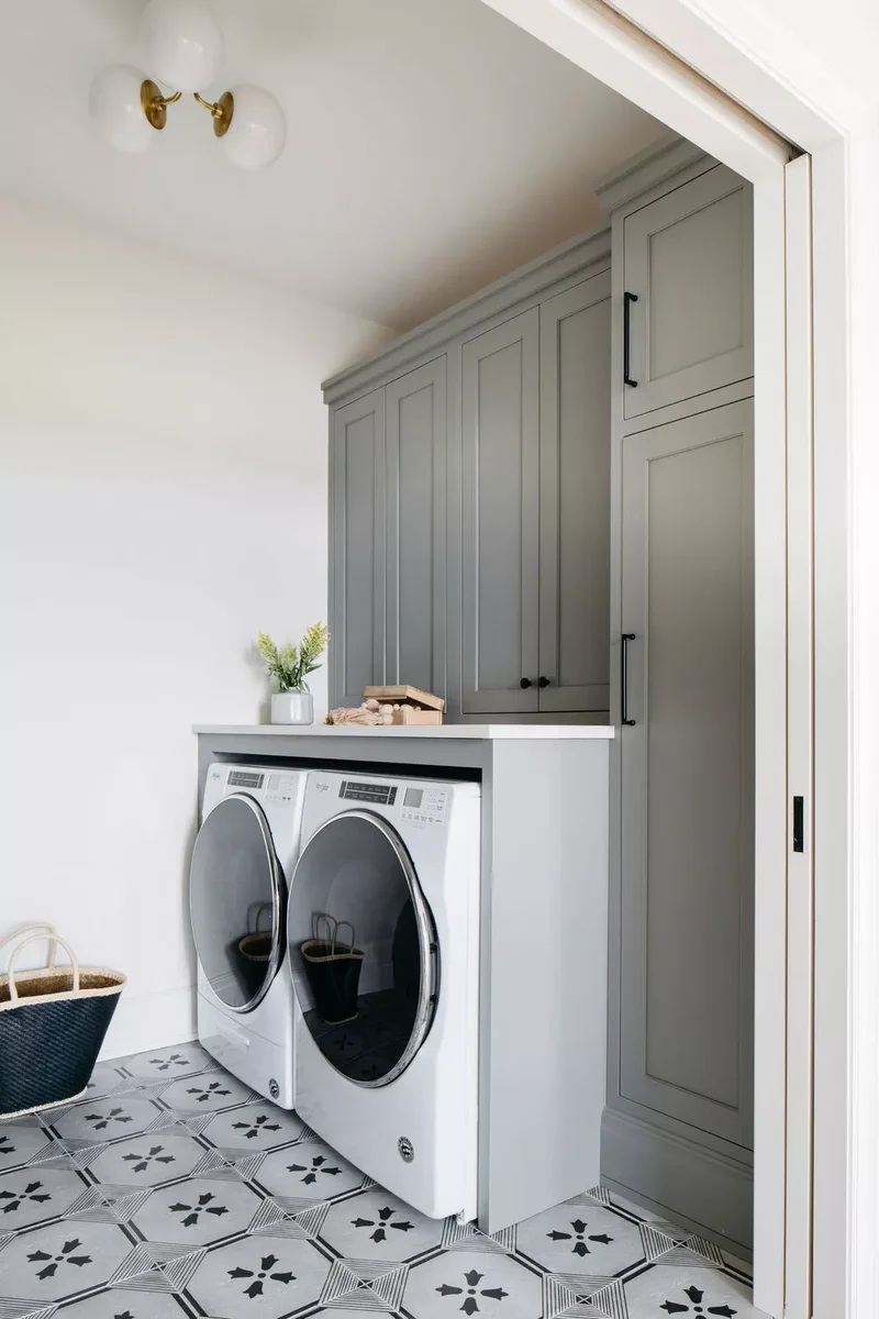53 Stylish Small Laundry Room Ideas That Work Beautifully 49 Try a Pocket Door