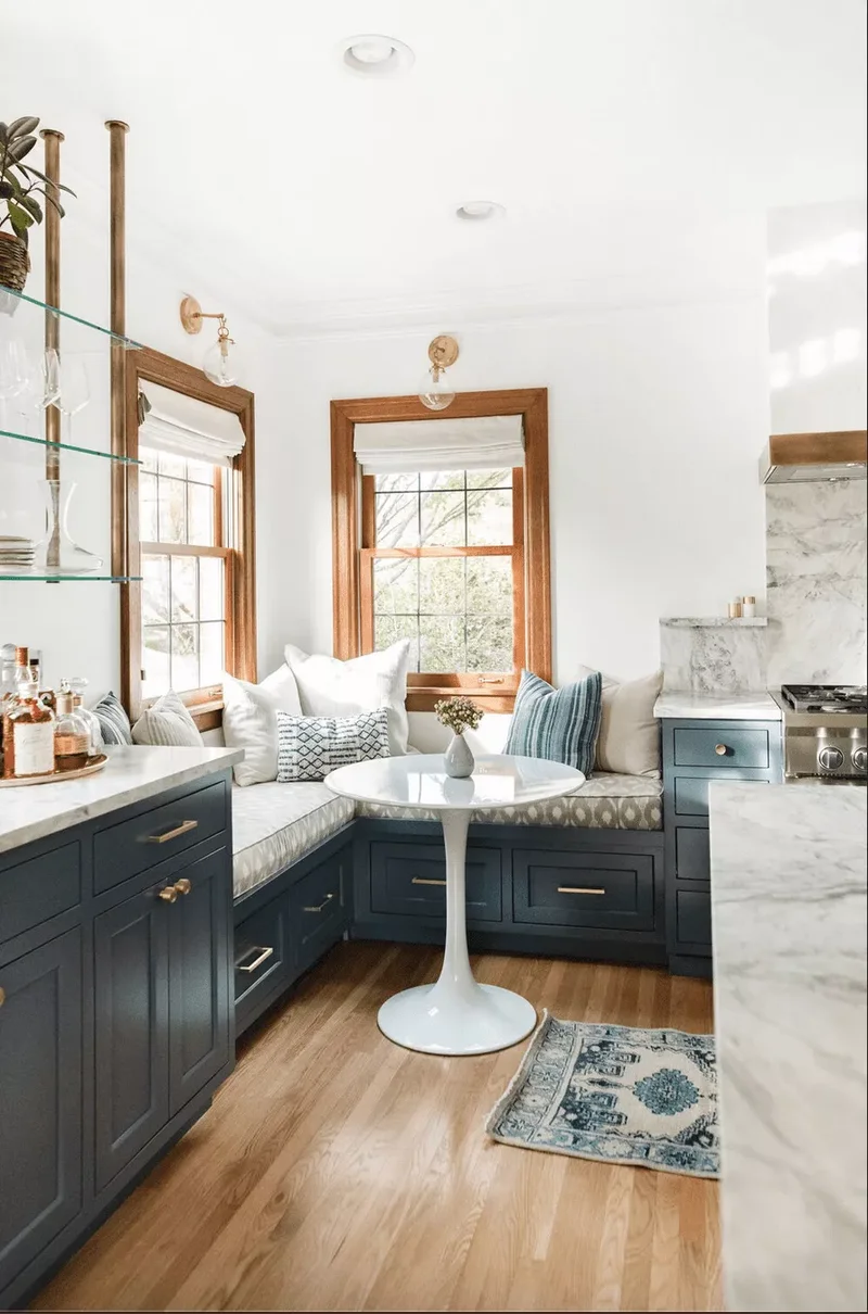 37 Banquette Seating Designs That Bring Cafe Vibes Home 21 Try a Small Corner Banquette