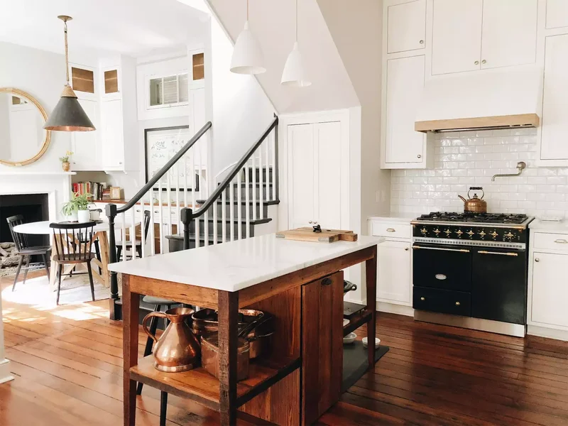 33 Compact Kitchen Island Ideas to Maximize Small Spaces 1 Try a Vintage Model
