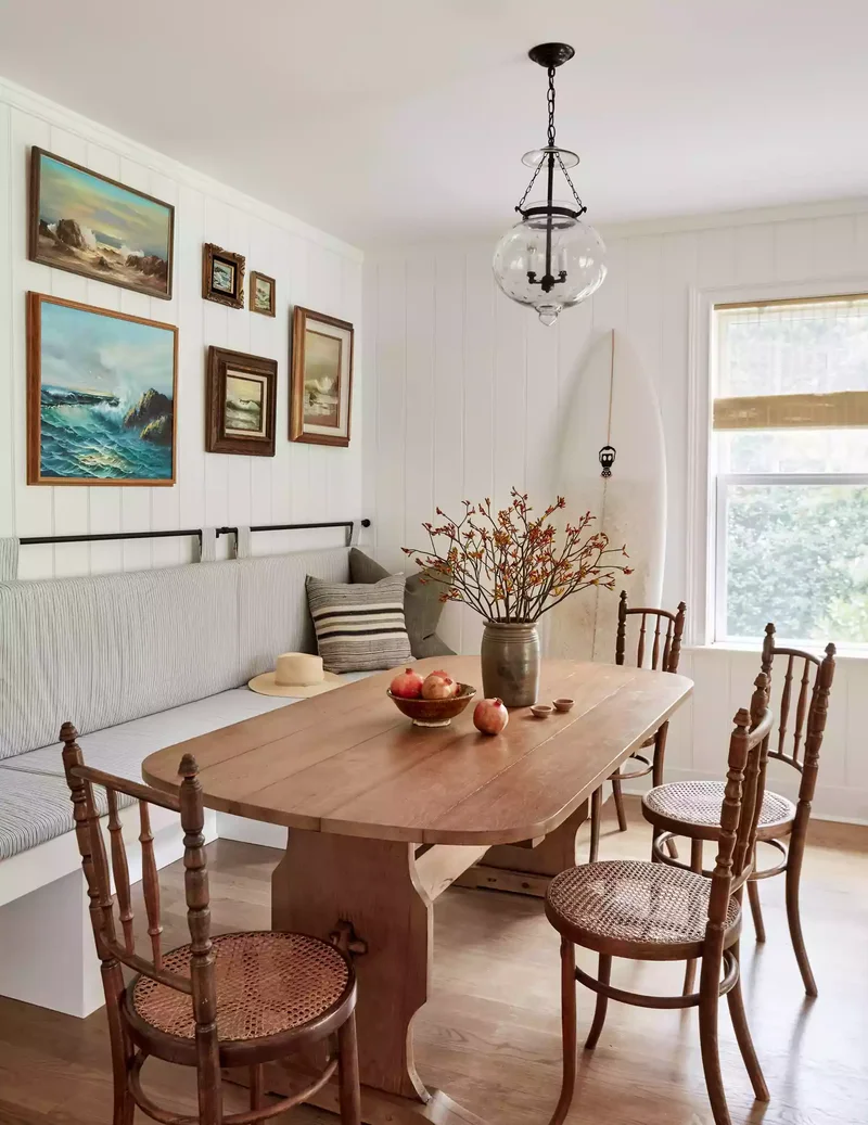 37 Banquette Seating Designs That Bring Cafe Vibes Home 18 Try a Wall-Mounted Backrest