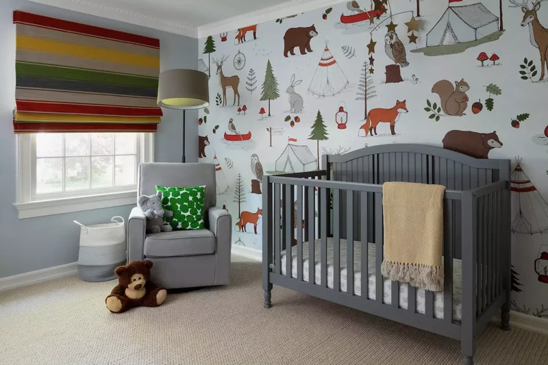 19 Creative Nursery Accent Wall Ideas for Baby's Room 1 Try an Animal Theme