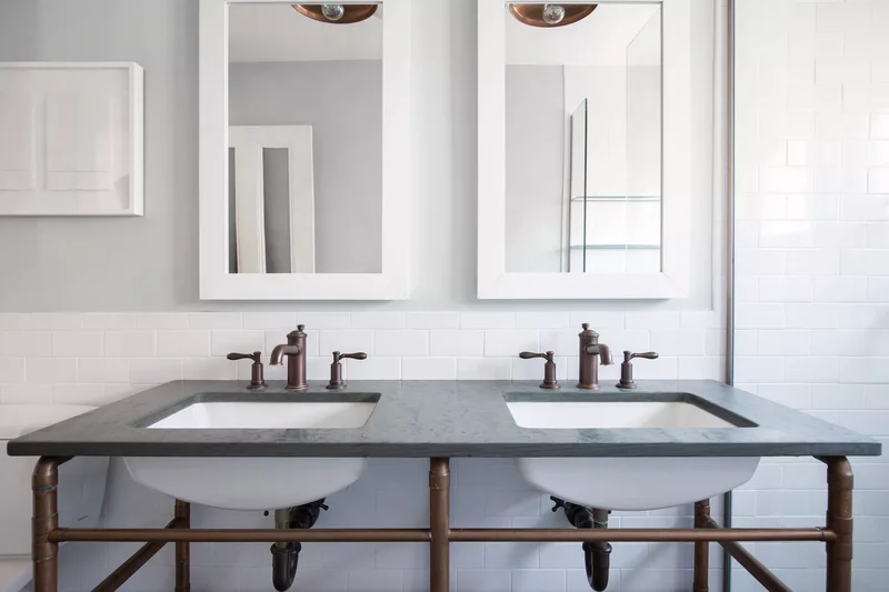 25 Stunning Double Vanity Bathroom Ideas You'll Adore 20 Try an Industrial Look