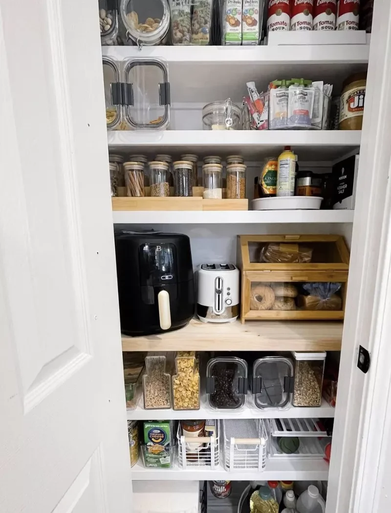 20 Clever Small Pantry Organization Ideas That Work 8 Tuck Away the Toaster