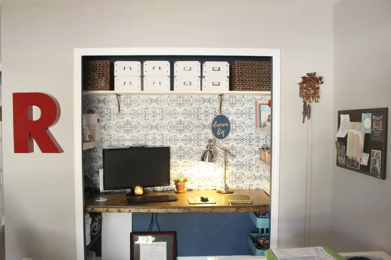 30 Home Office Shelving Solutions for Your Workspace 15 Turn a Closet Into an Office