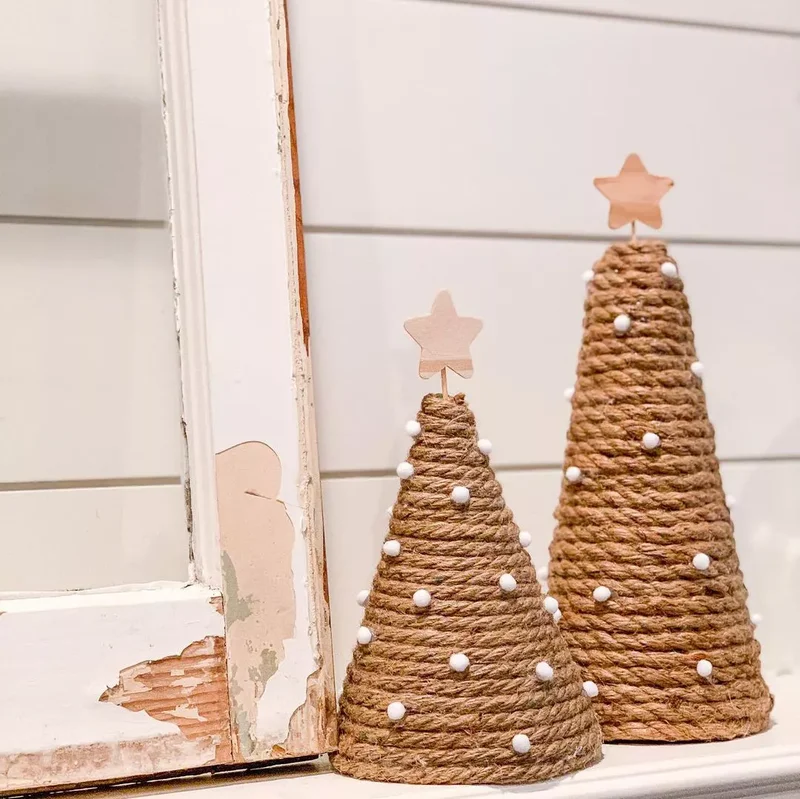 DIY Christmas Tree Ideas Worth Displaying for Your Guests 28 Twine-Wrapped Trees