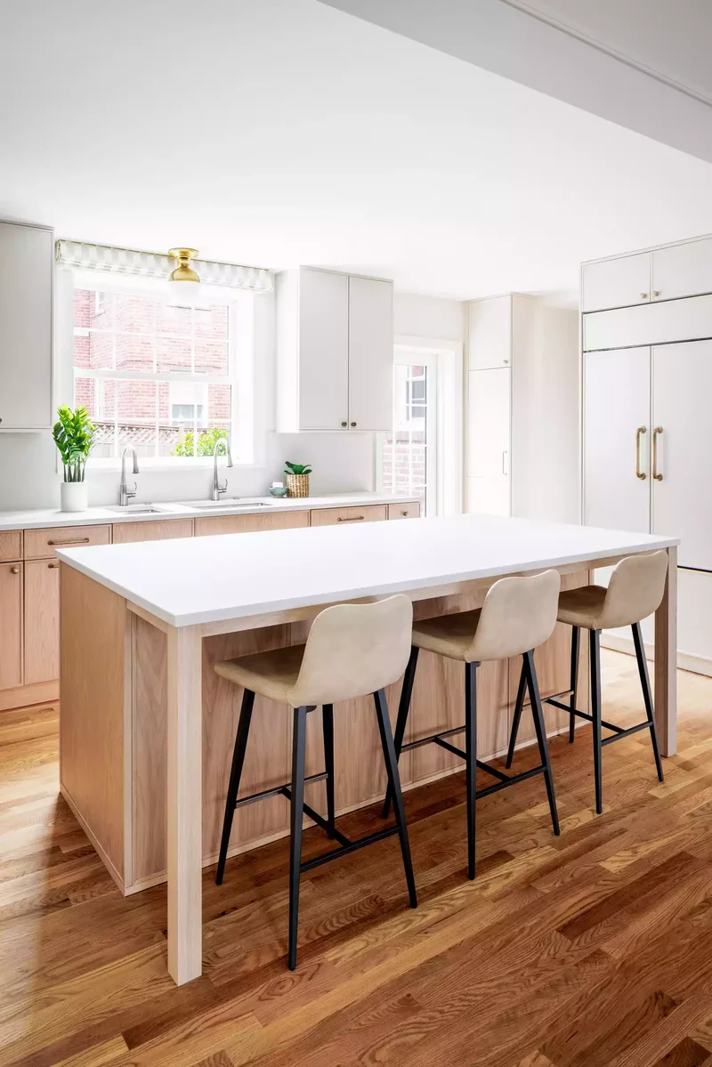 34 White & Wood Kitchen Designs That Feel Fresh and Timeless 17 Two-Tone Cabinets and a Wood Island