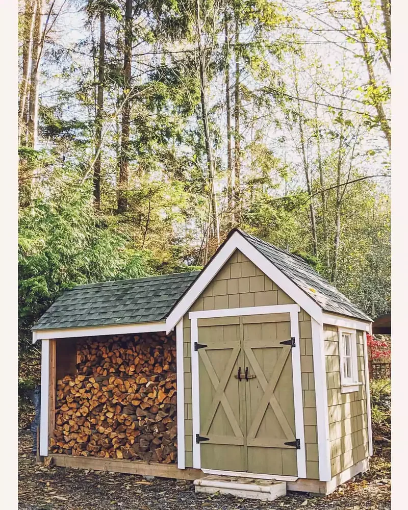 10 Creative Wood Shed Solutions for Your Storage Needs 10 Two-Toned Shed with Elevated Floors