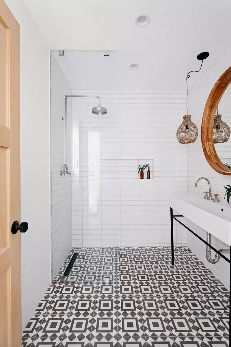 27 Stunning Wet Room Ideas to Transform Your Bathroom Space 1 Unite With Graphic Tile