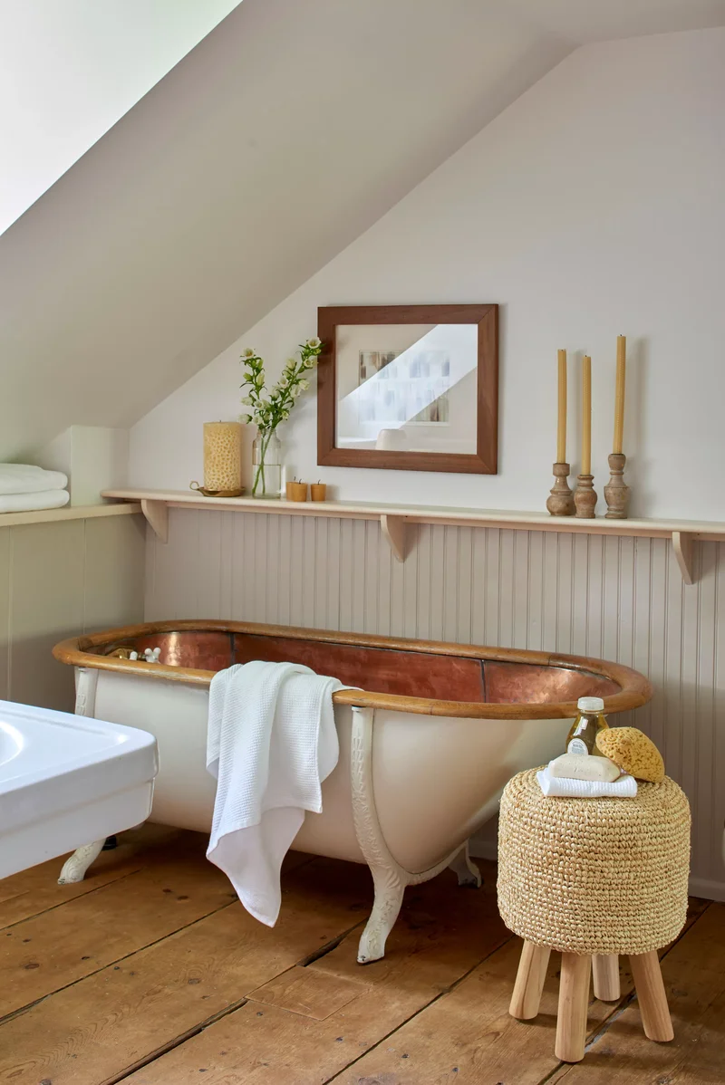 26 Smart Bathroom Shelf Ideas for Organized Toiletries 14 Update Beaded Board with a Shelf