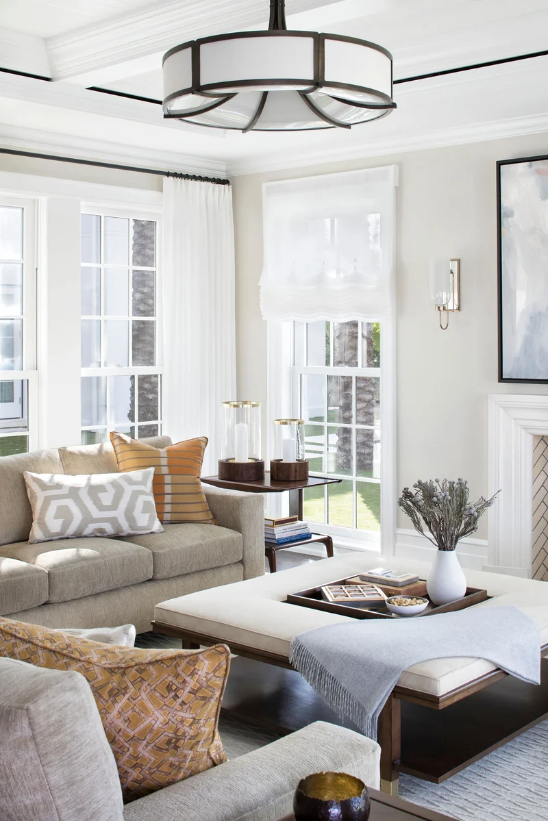 33 Stylish Ottoman Decorating Ideas for Your Living Room 8 Upholstered Wood Ottoman