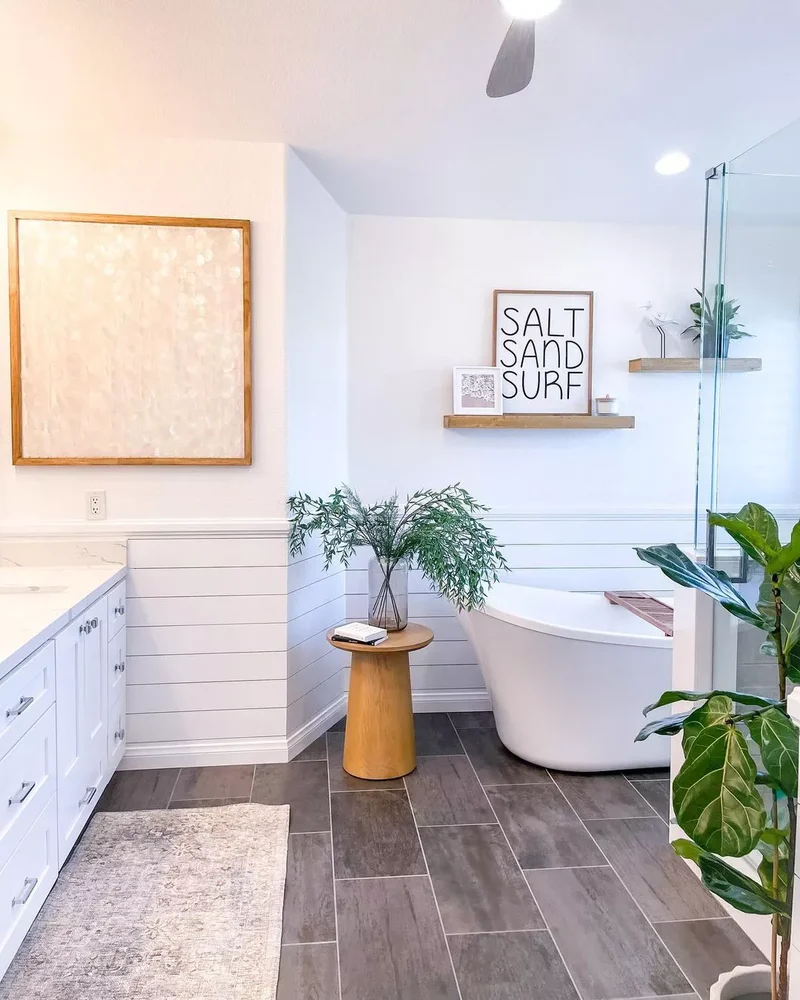 30 Beach-Inspired Bathroom Designs to Bring Coastal Vibes Home 9 Use Coastal Catch Phrases