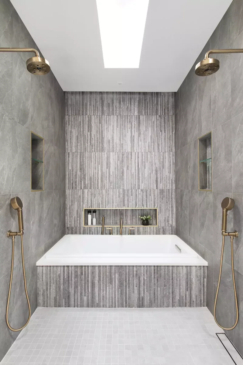 27 Stunning Wet Room Ideas to Transform Your Bathroom Space 6 Use Contrasting Tones