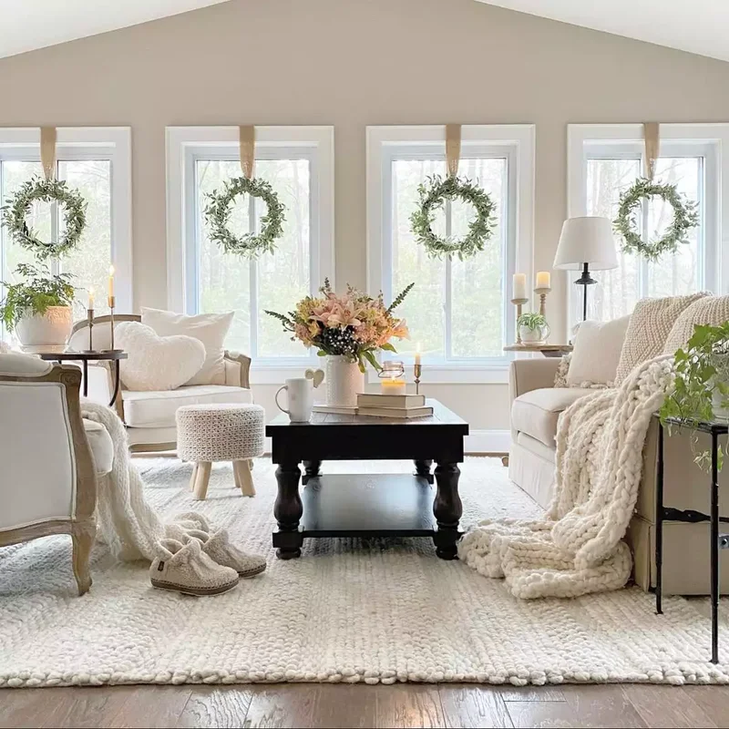 67 Farmhouse Style Ideas for Your Modern Rustic Home 1 Use Cozy Knits