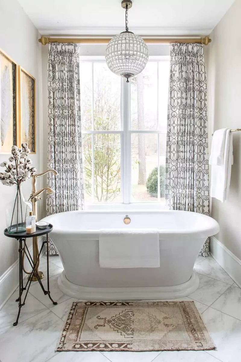 45 Elegant Bathroom Designs That Transform Your Home Spa 2 Use Curtains