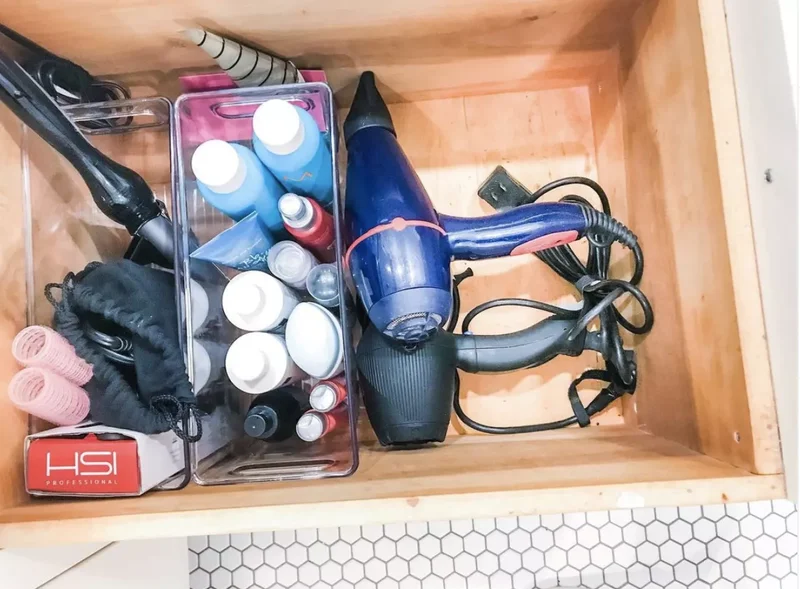 43 Bathroom Storage Solutions for More Space and Style 31 Use Deep Drawers for Haircare