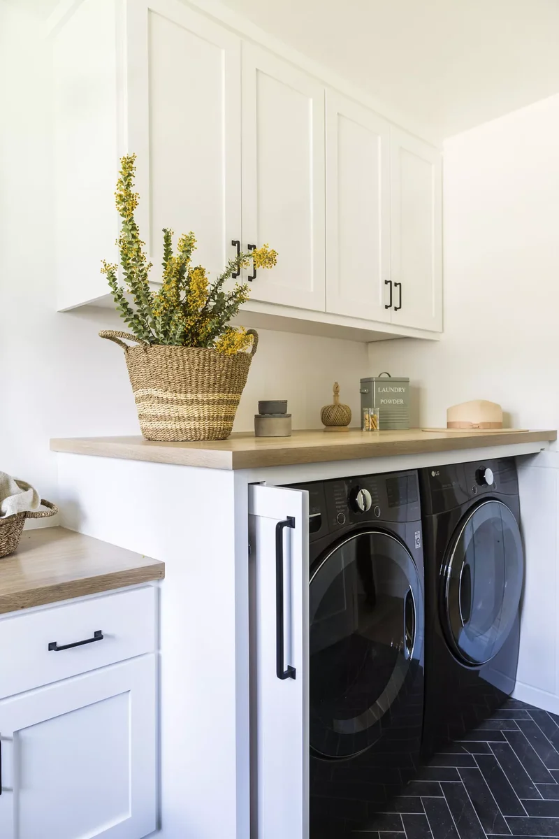 53 Stylish Small Laundry Room Ideas That Work Beautifully 17 Use Folding Cabinet Doors