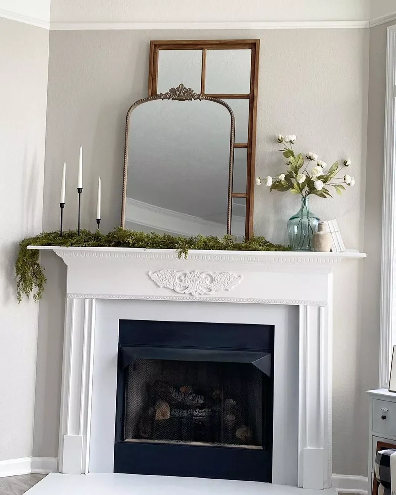 34 Cozy Farmhouse Fireplace Designs to Transform Your Room 29 Use Garland All Year Long