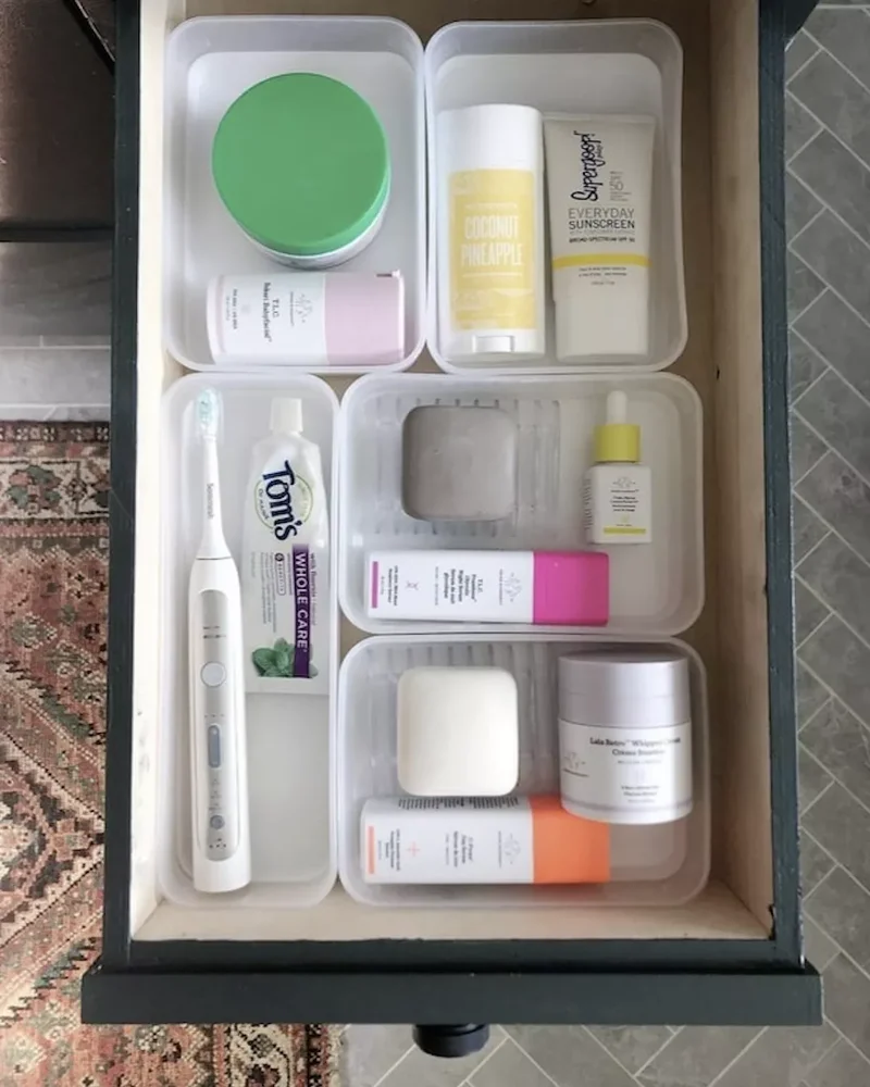 43 Bathroom Storage Solutions for More Space and Style 18 Use Modular Drawer Organizers