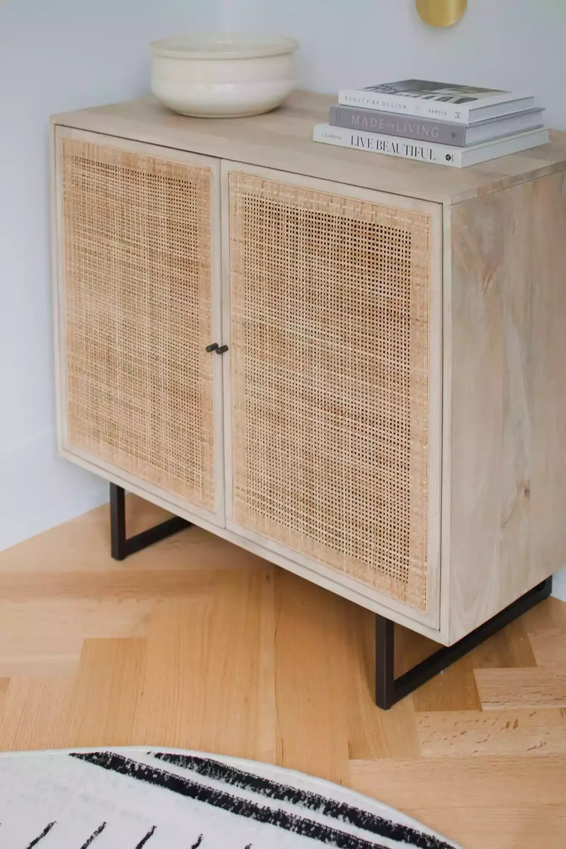 30 Beautiful Sideboard Styling Ideas for Every Room 22 Use Rattan