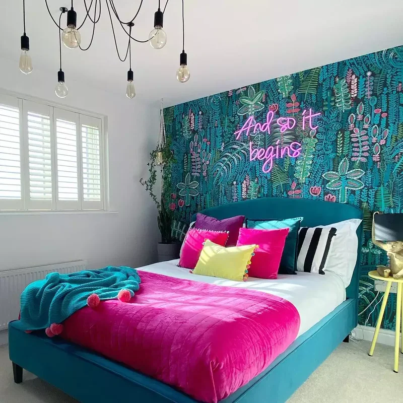 32 Stunning and Striking Teal Bedroom Design Inspirations 2 Use Teal to Add Character