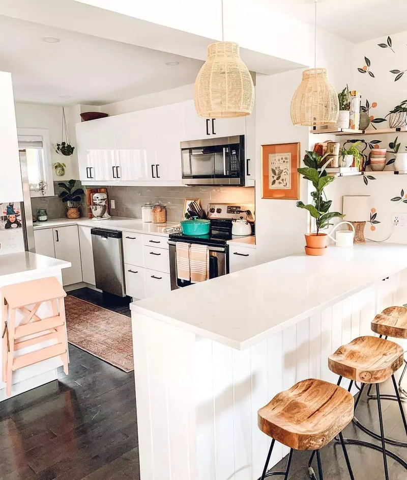 20 Beautiful Kitchen Accent Wall Ideas to Transform Your Space 16 Use Wallpaper to Section Off Your Space