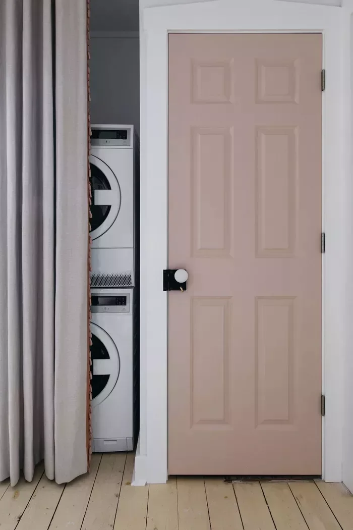 53 Stylish Small Laundry Room Ideas That Work Beautifully 30 Use a Laundry Cabinet Curtain