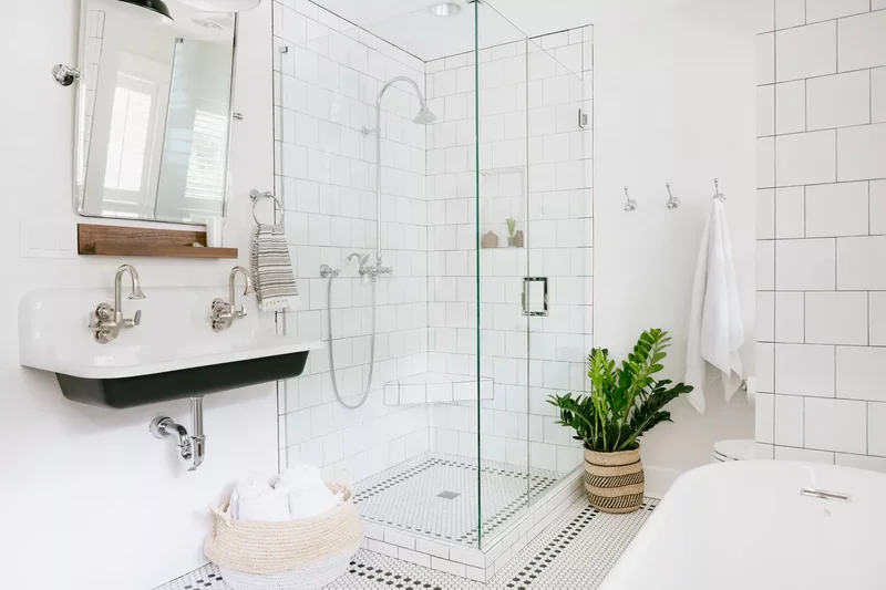 32 Modern Farmhouse Bathroom Designs That Never Go Out of Style 31 Use a Wall-Mounted Sink