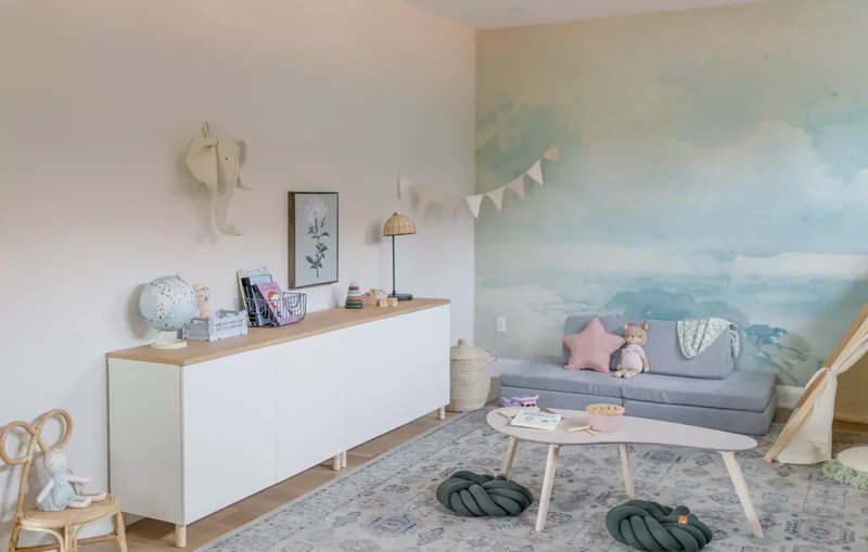 30 Stylish Playroom Storage Solutions to Tame Toy Chaos 23 Use an Extra-Long Sideboard