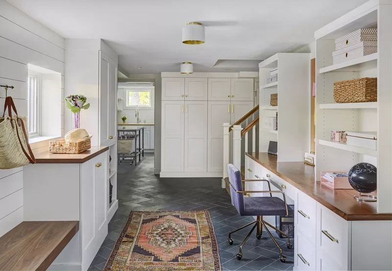 16 Basement Office Ideas to Boost Your Productivity 13 Utilize Hallway Space