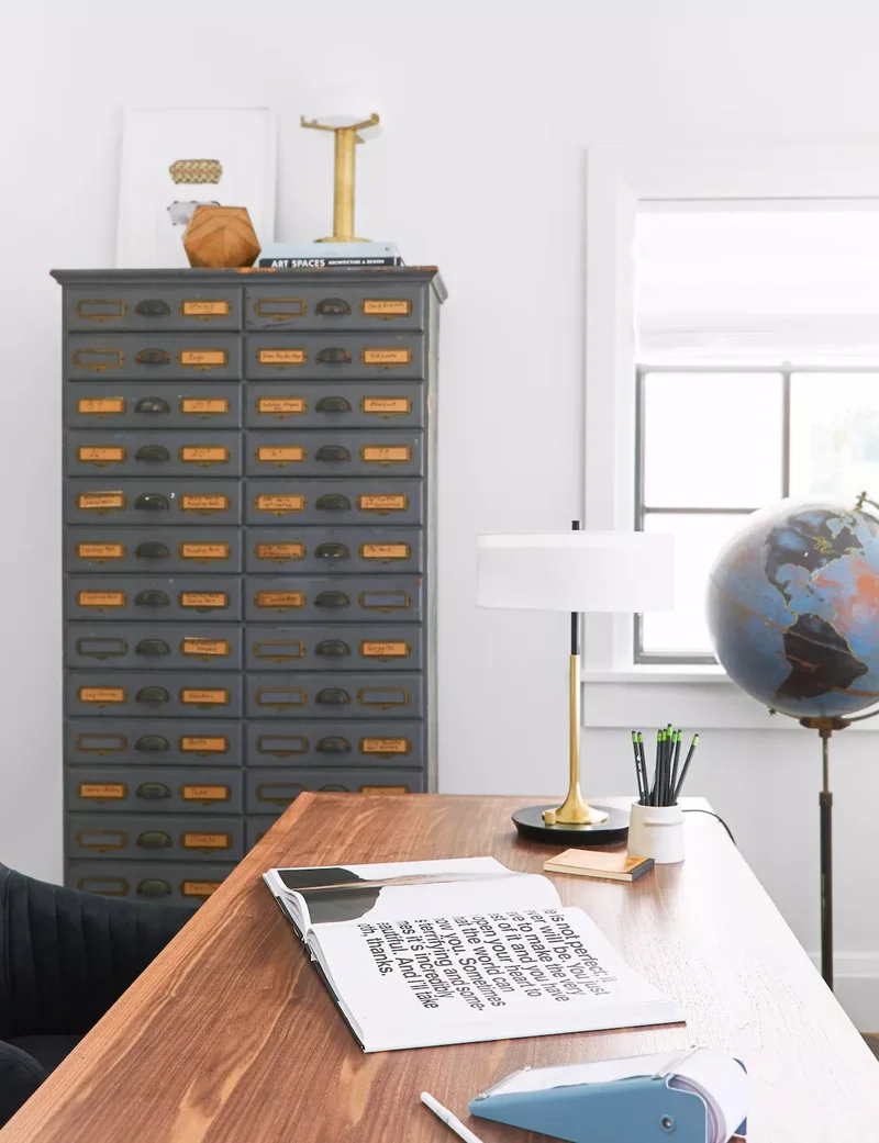 70 Home Office Ideas for Your Perfect Workspace Design 49 Vintage Filing Cabinet