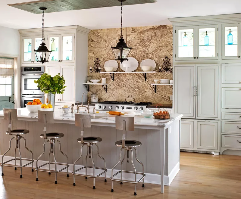 Vintage Map Backsplash