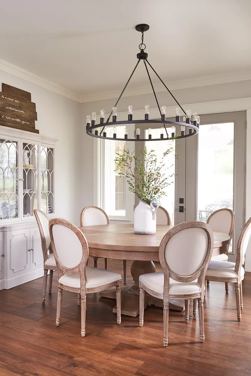 10 Beautiful Dining Room Lighting Ideas to Transform Your Space 6 Wagon Wheel Chandelier