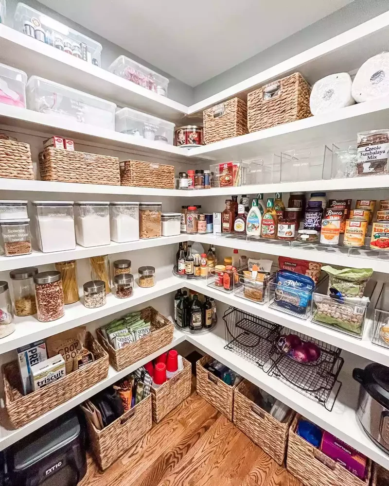 37 Corner Pantry Solutions That Boost Space and Design 30 Walk-In Corner Pantry