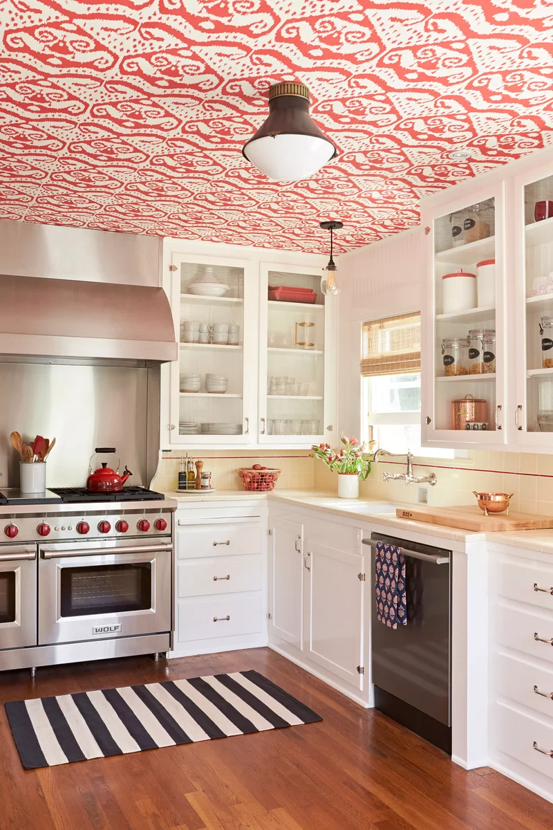 47 Small Kitchen Design Ideas for Maximum Style Impact 33 Wallpaper the Ceiling