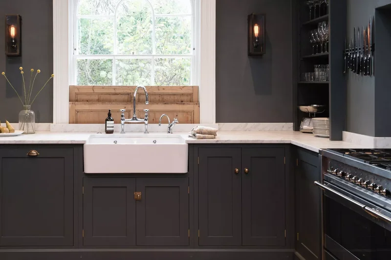 21 Moody Kitchen Ideas to Elevate Your Interior Style 10 Warm Lighting