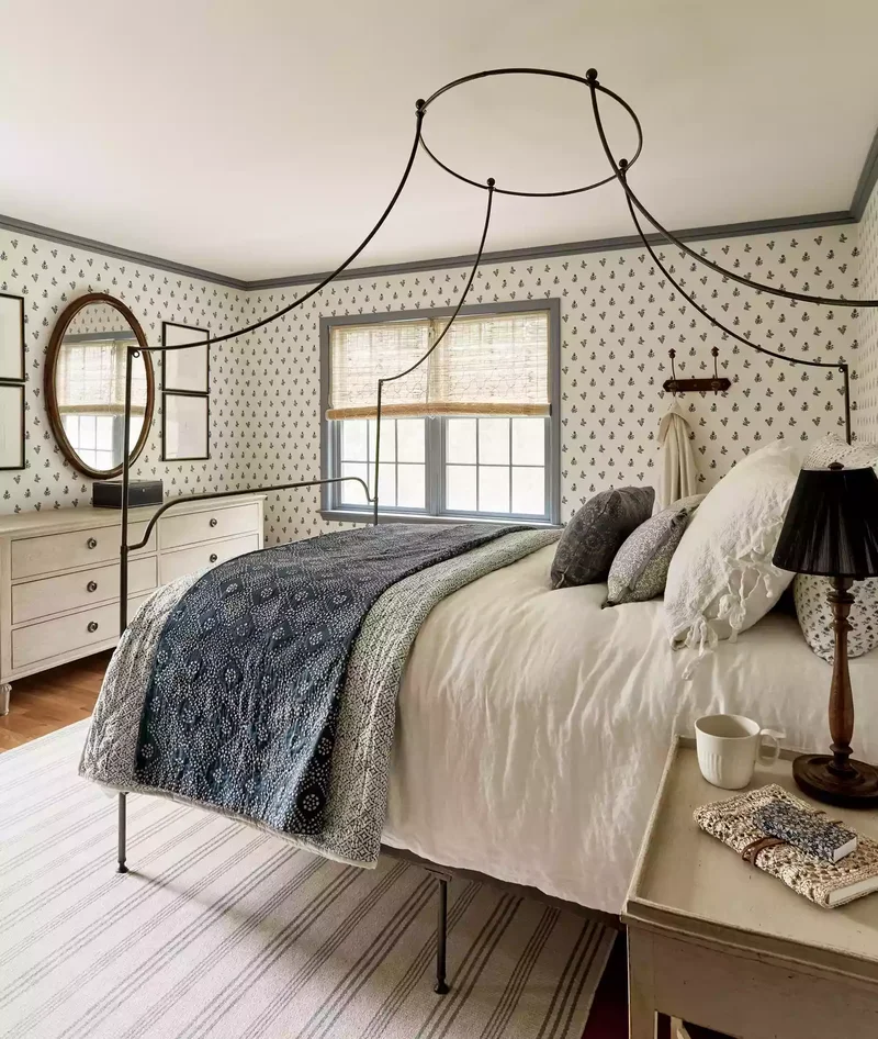 15 Beautiful Bedroom Mirror Ideas That Expand Your Space 7 Weave a Mirror Into a Gallery Wall