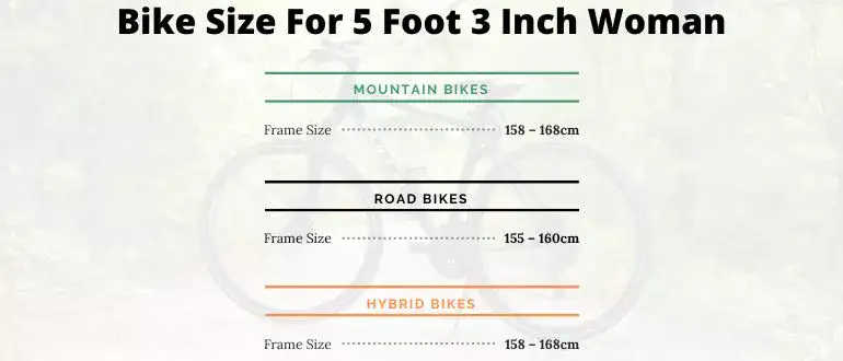 What Size Bike For 5.3 Inch Woman